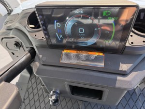 Cement Gray Contender Sport Golf Cart digital screen